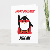 Penguin superheld kinder superheld verjaardagskaar