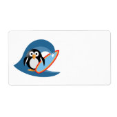 Penguin surfer etiket (Voorkant)