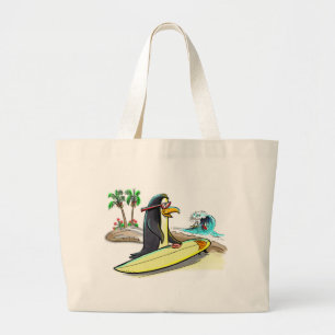 pEnGuIn sUrFeR Grote Tote Bag