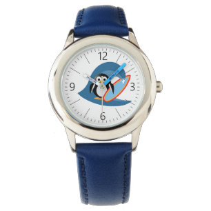 Penguin surfer horloge