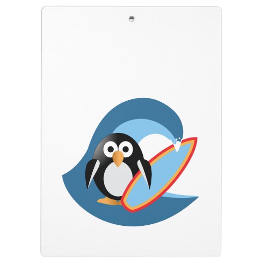 Penguin surfer klembord (Achterkant)