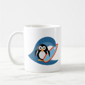 Penguin surfer koffiemok (Links)