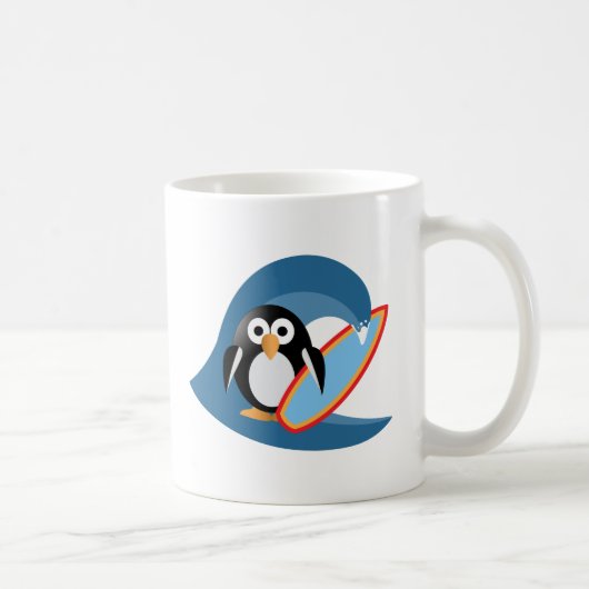 Penguin surfer koffiemok (Rechts)