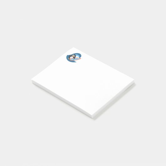 Penguin surfer post-it® notes (Schuin)