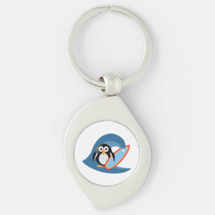 Penguin surfer sleutelhanger