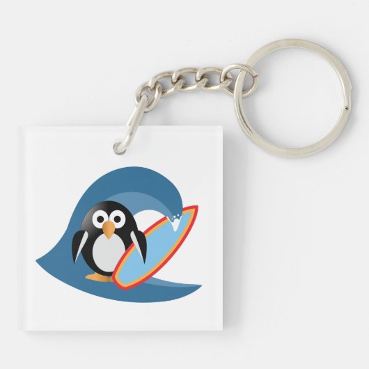 Penguin surfer sleutelhanger (Achterkant)