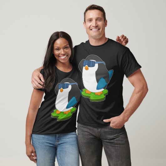 Penguin Surfer Surfboard T-shirt (Unisex)