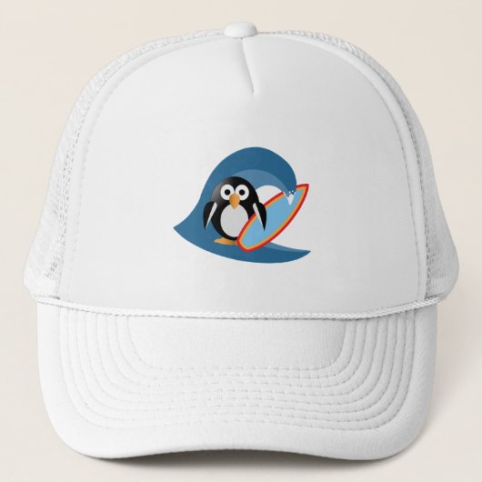Penguin surfer trucker pet (Voorkant)