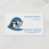 Penguin surfer visitekaartje (Voorkant)