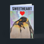 PENGUIN SWEETHEART COUPLE BIRTHDAY Wenskaart Kaart<br><div class="desc">AAN MIJN ZEETHEART. IK HOU VAN KINDEREN. HAPPY BIRTHDAY-WENSKAART</div>