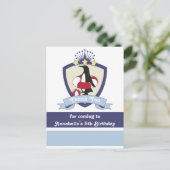 Penguin Swim Club Kinder zomerverjaardag Briefkaart (Staand voorkant)