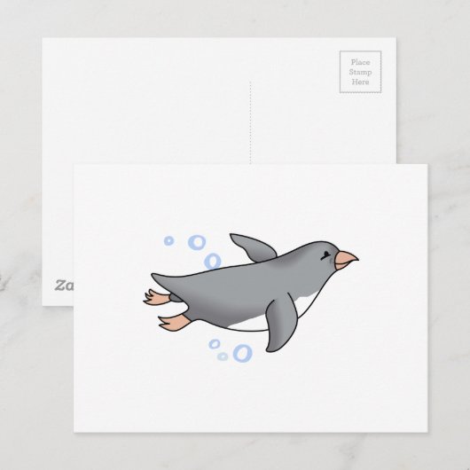 PENGUIN SWIMMING BRIEFKAART (Voorkant / Achterkant)