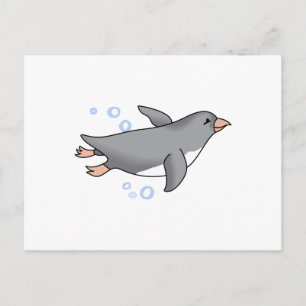 PENGUIN SWIMMING BRIEFKAART