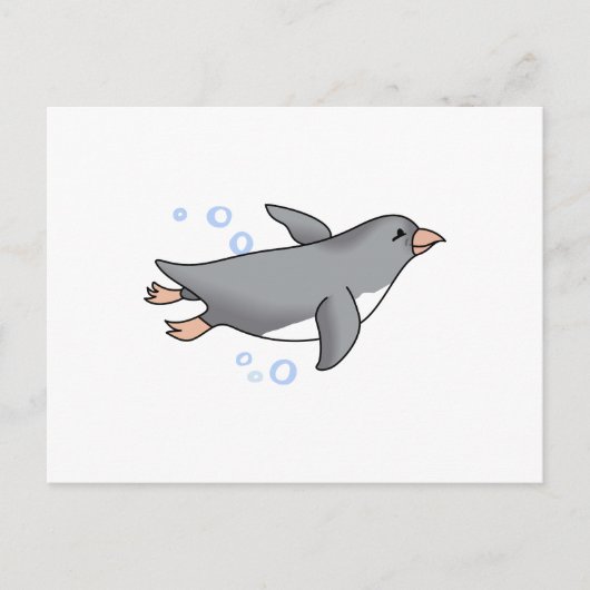PENGUIN SWIMMING BRIEFKAART (Voorkant)
