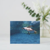 Penguin Swimming Underwater Briefkaart (Staand voorkant)