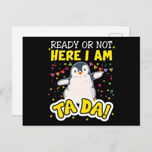 Penguin Ta Da Briefkaart (Voorkant / Achterkant)