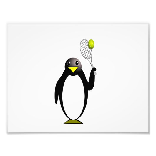 Penguin Tennis Foto Afdruk (Voorkant)