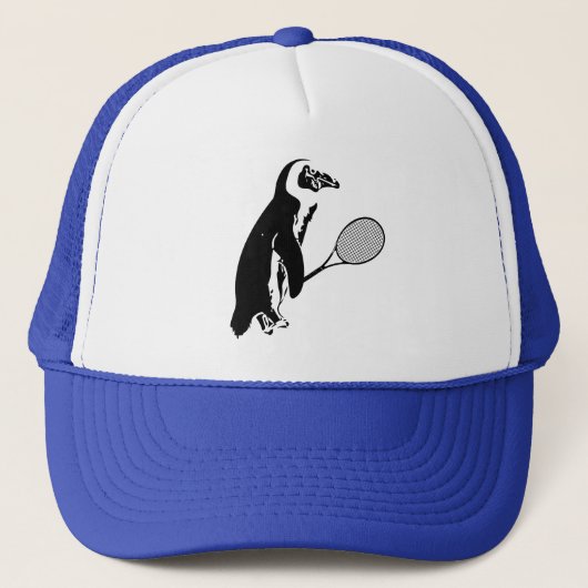 Penguin Tennis Player Trucker Pet (Voorkant)