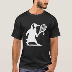 Penguin tennisspeler silhouet minimalist t-shirt