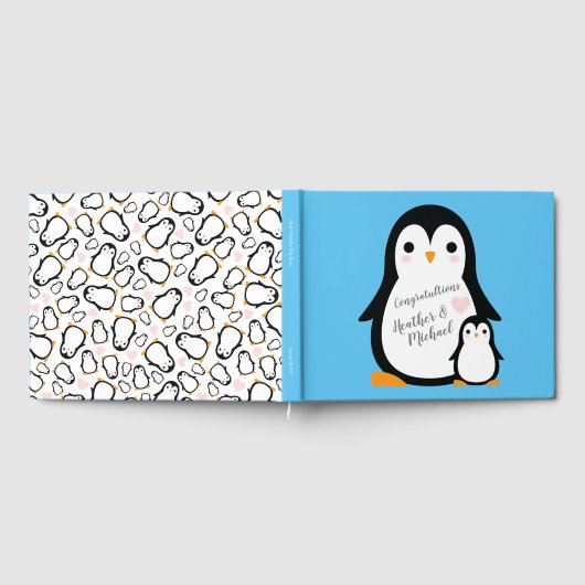 Penguin Theme Baby shower Cute Gastenboek (Volledig)
