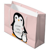 Penguin Theme Baby shower Cute Groot Cadeauzakje (Voorkant Gekanteld)