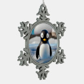Penguin Tin Sneeuwvlok Ornament (Links)