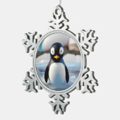 Penguin Tin Sneeuwvlok Ornament (Rechts)