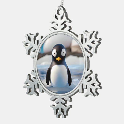 Penguin Tin Sneeuwvlok Ornament (Rechts)