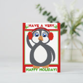 Penguin Toon Holiday! Briefkaart (Staand voorkant)