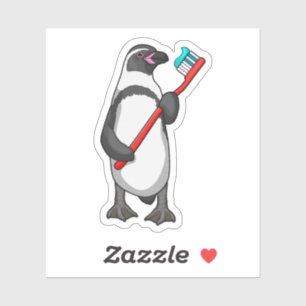 Penguin Tooth-borstel Sticker