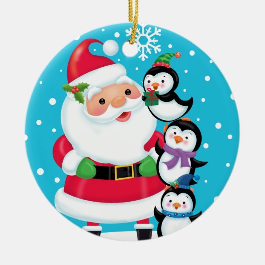 Penguin Totem Keramisch Ornament (Voorkant)