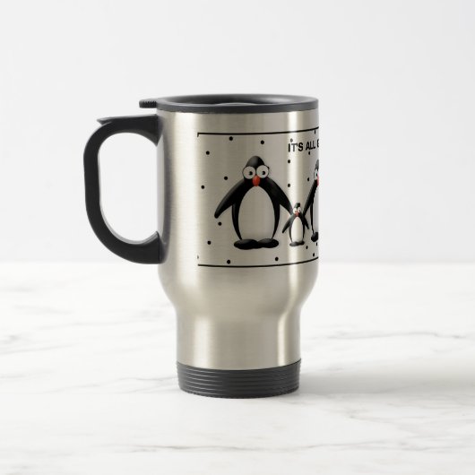 PENGUIN TRAVEL MUG - HET IS ALLEMAAL GOED. REISBEKER (Links)