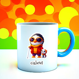 Penguin Traveller Gepersonaliseerde Vinyl Sticker