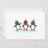Penguin Trio boys Ice Skating Birthday Party Kaart (Achterkant)