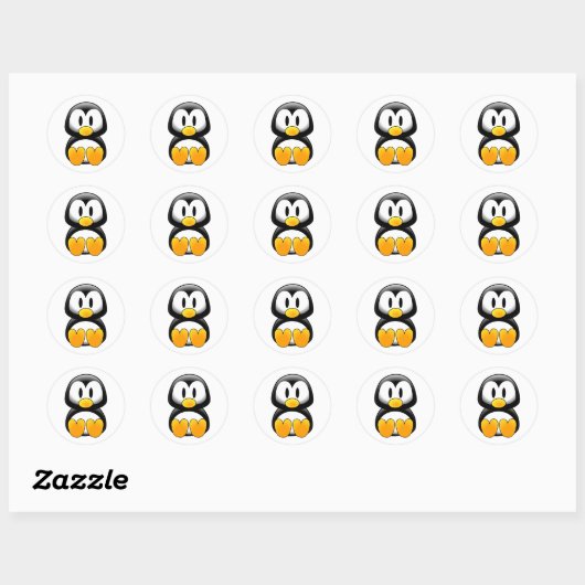 Penguin tux afbeelding ronde sticker (Vel)