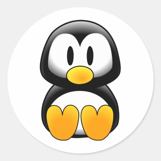 Penguin tux afbeelding ronde sticker (Voorkant)