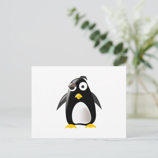 Penguin tux linux afbeelding briefkaart (Staand voorkant)