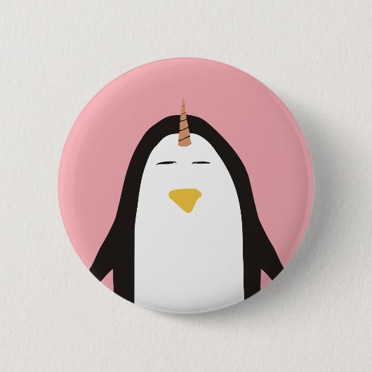 Penguin unicorn ronde button 5,7 cm (Voorkant)