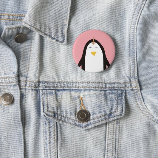 Penguin unicorn ronde button 5,7 cm (In situ)