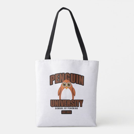 Penguin University - Brown Tote Bag (Achterkant)