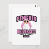 Penguin University - Roze Briefkaart (Voorkant / Achterkant)