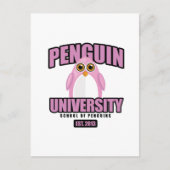 Penguin University - Roze Briefkaart (Voorkant)