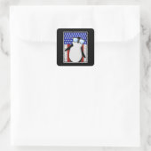 Penguin USA vlag Vierkante Sticker (Tas)