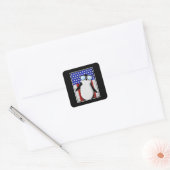 Penguin USA vlag Vierkante Sticker (Envelop)