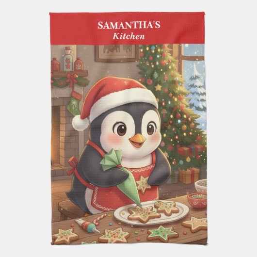 Penguin Vakantie Backkeuken Handdoek (Verticaal)