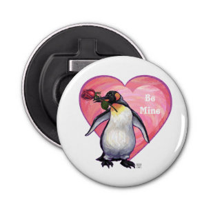 Penguin Valentijnsdag Button Flesopener
