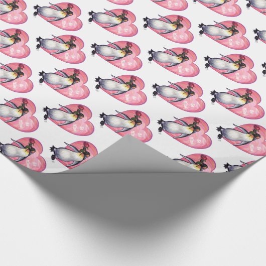 Penguin Valentijnsdag Cadeaupapier (Hoek)
