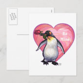 Penguin Valentijnsdag Feestdagenkaart (Voorkant / Achterkant)