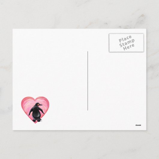 Penguin Valentijnsdag Feestdagenkaart (Achterkant)