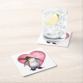 Penguin Valentijnsdag Kartonnen Onderzetters (Insitu)